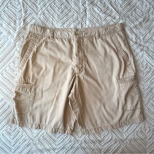 Tasso Elba Khaki Mens Cargo Shorts | 40
